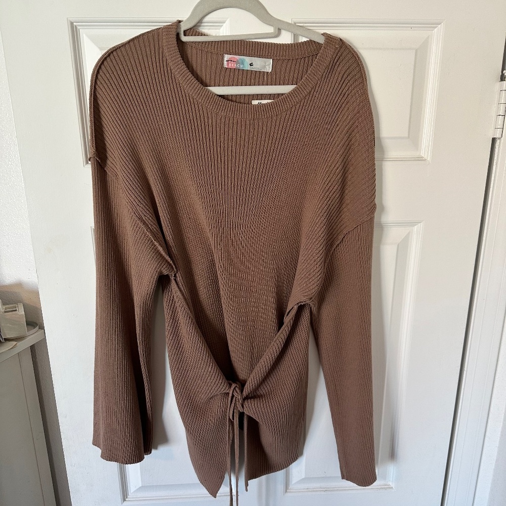 Free People Beach Brig Tie Sweater. NWOT. - Picture 2 of 6